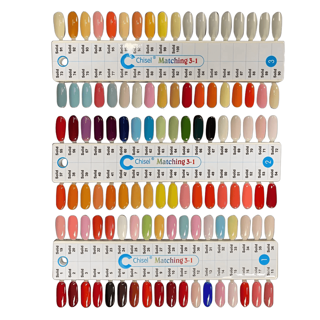 Chisel Solid - Color Chart Tip 100 Colors (#01-#100) – C8 Nail Supply