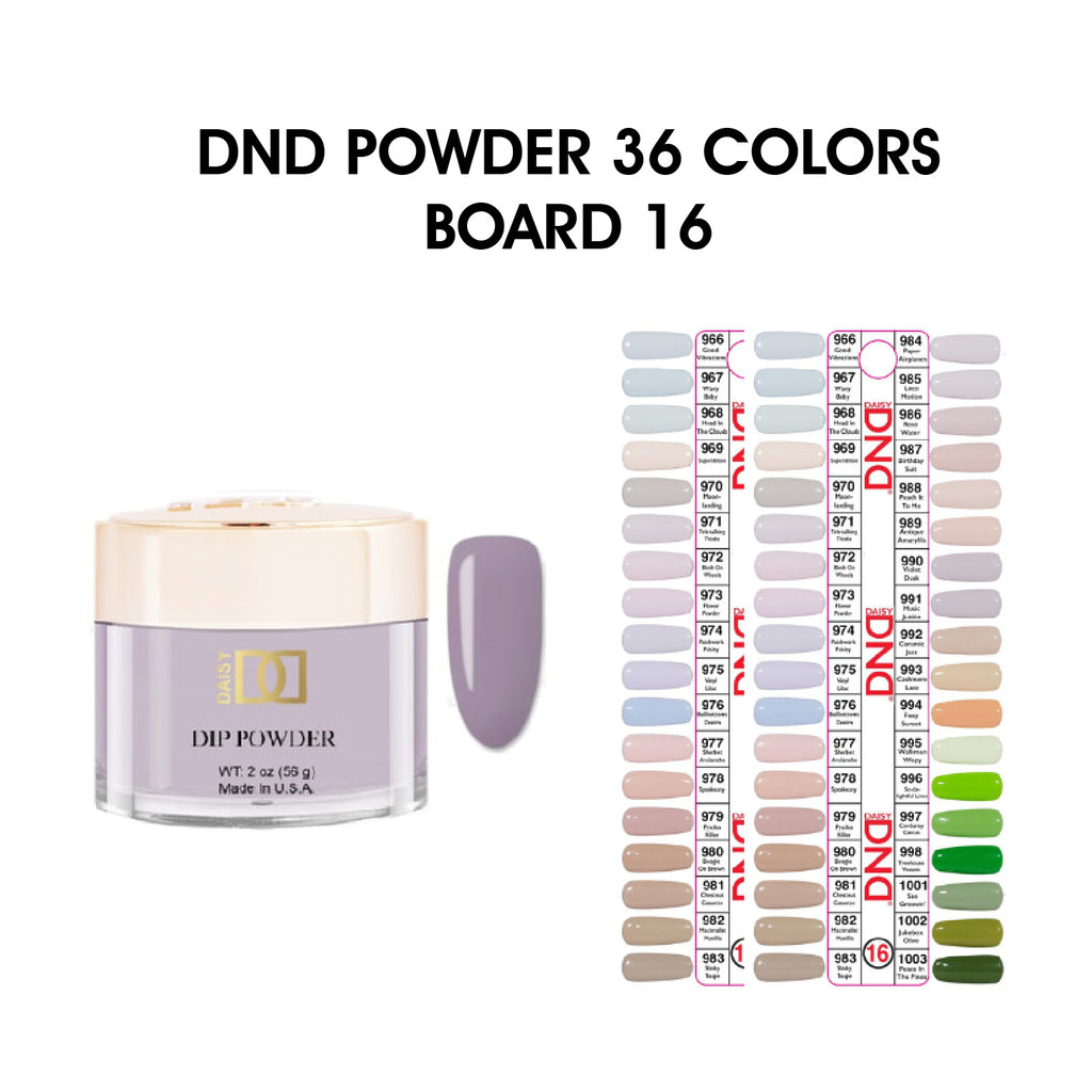 SOON) DND Dip Powder 2oz 36 colors Board 16 Retro EarthSc