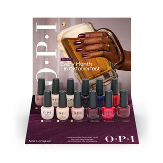 The full OPI Most Requested Fall 2026 Nail Lacquer collection in its 12-piece counter display tray