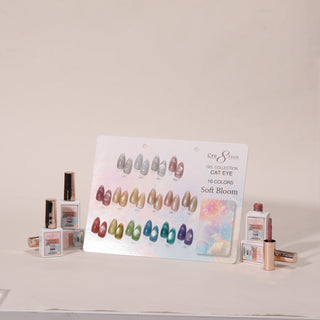 Cre8tion Cat Eye Soft Bloom Collection — 16 magnetic gel nail colors