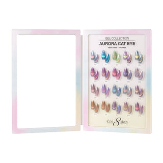 Cre8tion Cat Eye Aurora color booklet with magnetic gel swatches — new at C8 Nail Supply