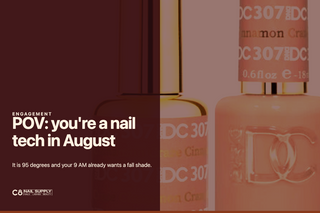POV: You're a Nail Tech in August — Apres gel-X extension swatch on an oxblood field