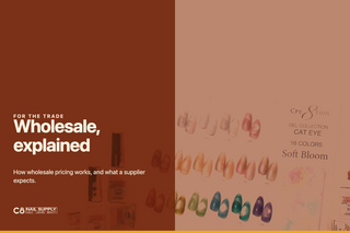 What is a wholesale business — bulk professional nail supply on an espresso field