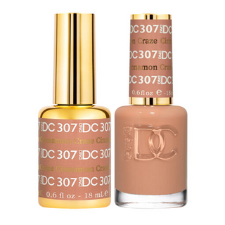 DND DC 307 Cinnamon Craze warm brown gel and lacquer matching duo, the fall shade August clients ask for