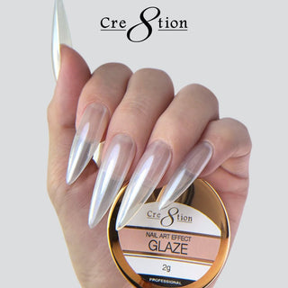 Cre8tion Glaze Crystal Chrome nail art effect — C8 Nail Supply trending fine-line and chrome