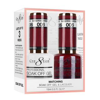 Cre8tion Soak Off Gel Matching Pair 0.5oz 006 DANGEROUS WOMAN