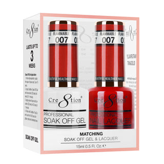 Cre8tion Soak Off Gel Matching Pair 0.5oz 007 FLAMMABLE