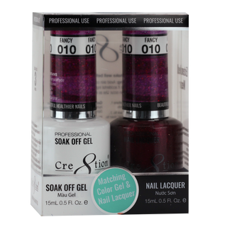 Cre8tion Soak Off Gel Matching Pair 0.5oz 010 FANCY (SHIMMERY)
