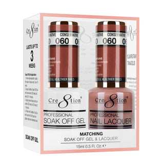 Cre8tion Soak Off Gel Matching Pair 0.5oz 060 CONSERVATIVE
