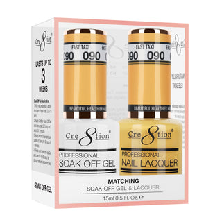 Cre8tion Soak Off Gel Matching Pair 0.5oz 090 FAST TAXI