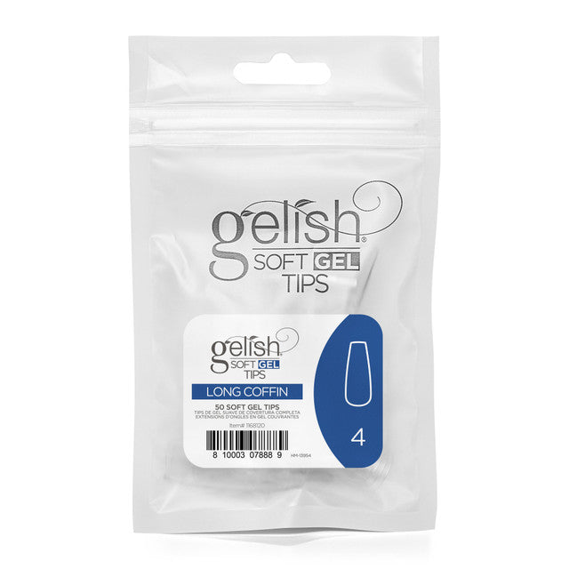 Gelish Soft Gel Tips - Long Coffin 50 CT Refill
