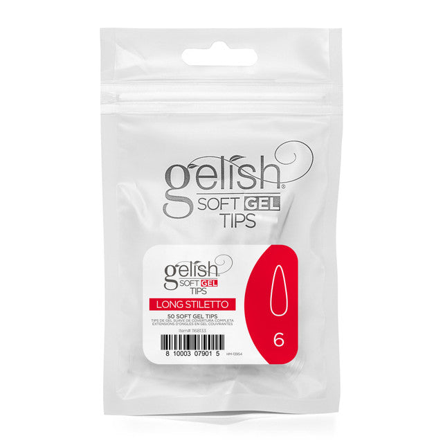 Gelish Soft Gel Tips - Long Stiletto 50 CT Refill