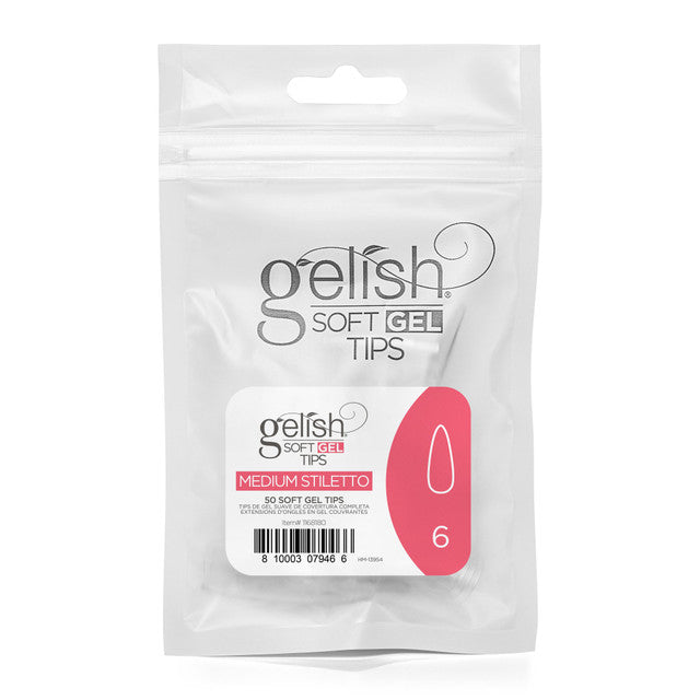 Gelish Soft Gel Tips - Medium Stiletto 50 CT Refill