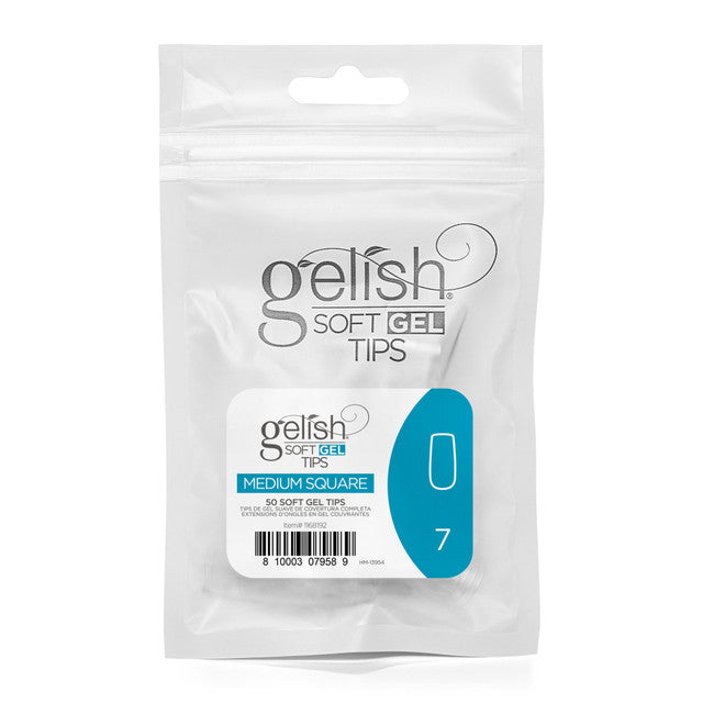 Gelish Soft Gel Tips - Medium Square 50 CT Refill