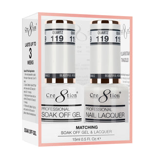 Cre8tion Soak Off Gel Matching Pair 0.5oz 119 QUARTZ
