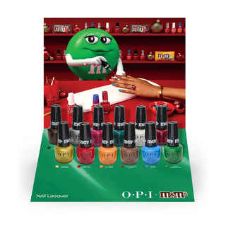 OPI Lacquer 0.5oz - M&M'S Holiday Collection - Nail Lacquer 12pcs - WITH DISPLAY