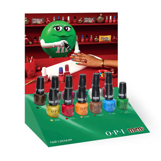 OPI Lacquer 0.5oz - M&M'S Holiday Collection - Nail Lacquer 12pcs - WITH DISPLAY