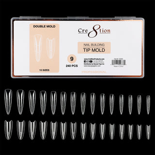 Cre8tion Nail Building Tip Double Mold 09 - Stiletto 240pcs