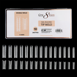 Cre8tion Nail Building Tip Double Mold 10 - Square 240pcs