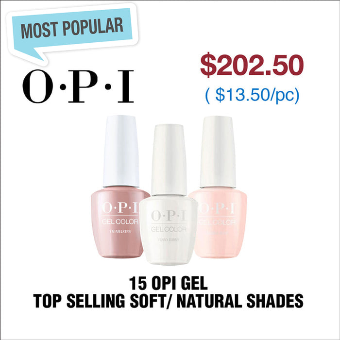 OPI Gel 0.5oz - 15 Top Selling Soft/Natural Shades