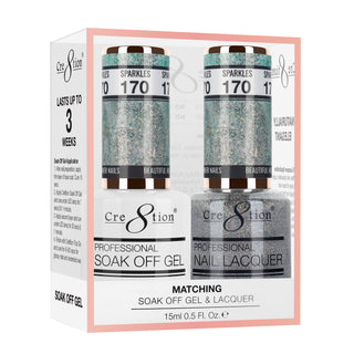Cre8tion Soak Off Gel Matching Pair 0.5oz 170 SPARKLES