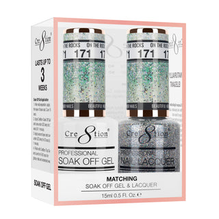 Cre8tion Soak Off Gel Matching Pair 0.5oz 171 ON THE ROCKS