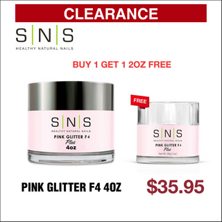 SNS Pink Glitter F4 4oz - buy 1 get 1 size 2oz Free