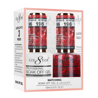 Cre8tion Soak Off Gel Matching Pair 0.5oz 196 MONEY MAKER