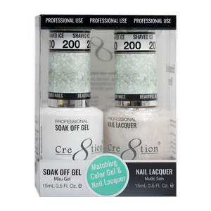 Cre8tion Soak Off Gel Matching Pair 0.5oz 200 SHAVED ICE