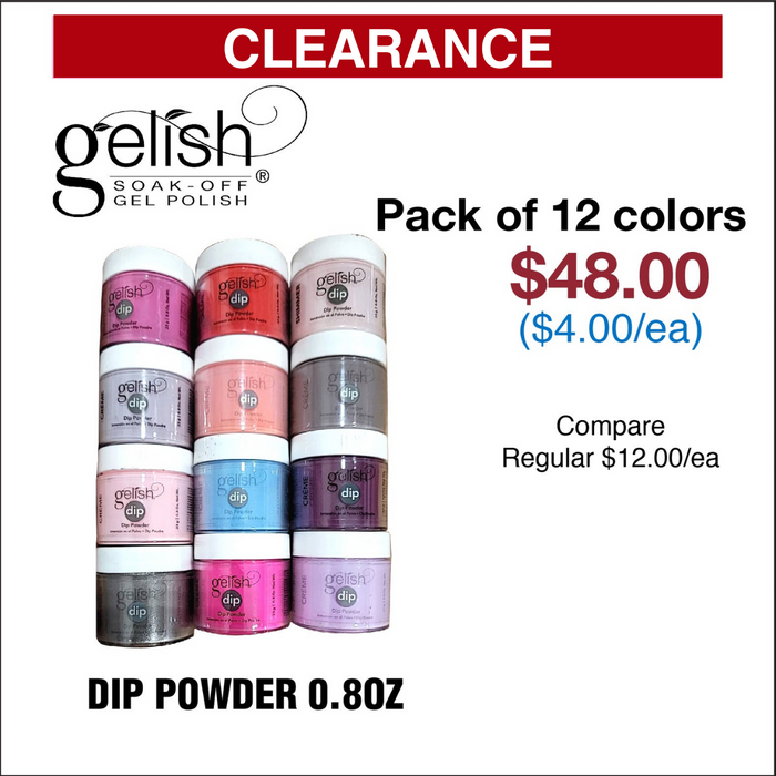 Gelish Dip Powder 23g, 0.8oz - pack of 12 colors