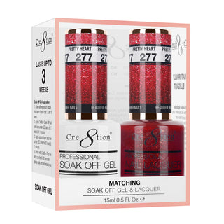 Cre8tion Soak Off Gel Matching Pair 0.5oz 277 PRETTY HEART