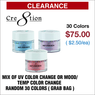 Cre8tion Color Changing Dip Powder 1 oz - UV and Temp/Mood Random 30 Colors (Grab Bag)