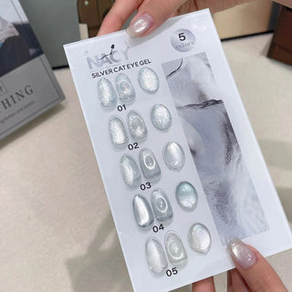 Nacy Silver Moon Cat Eye Gel - Set 5 Colors w/ 1 Color Chart