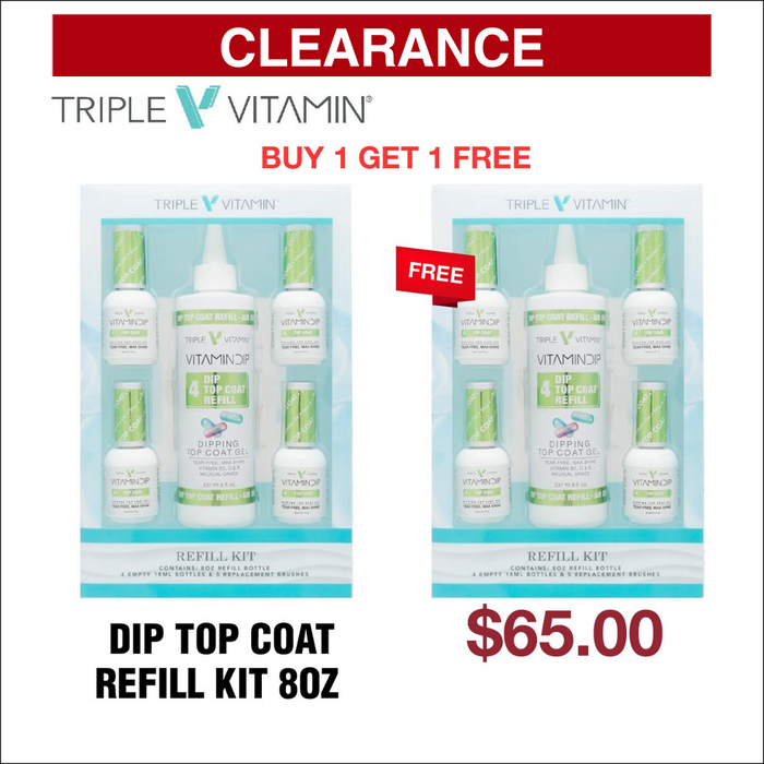 Triple Vitamin - Dip Top Coat Refill Kit 8oz - Buy 1 Get 1 Free