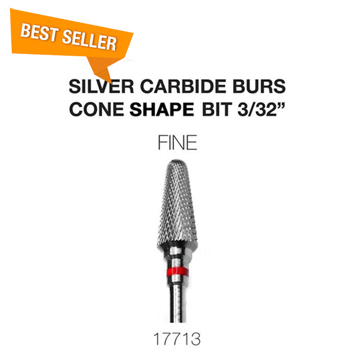 Cre8tion Silver Carbide Burs - Cone Sharp Bit - Fine 3/32'