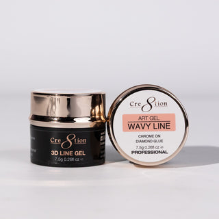 Cre8tion Wavy Line, Chrome, Rhinestone Nail Art Gel 0.26oz