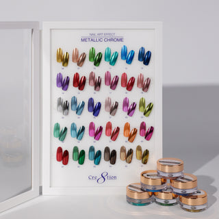Cre8tion Acrylic Booklet - Nail Art Metallic Chrome 30 Colors