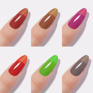 Chance Autumn Sunset Collection 0.5oz - 18 Colors w/ 1 Counter Display, 3 Chance No Wipe Top Coat 0.5oz & 1 Cre8tion White Pearl Chrome