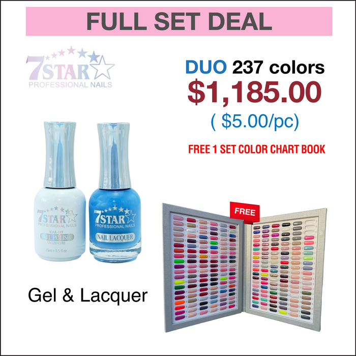 7 Star Matching Pair - Full set 237 Colors w/ 1 set Color Chart Book