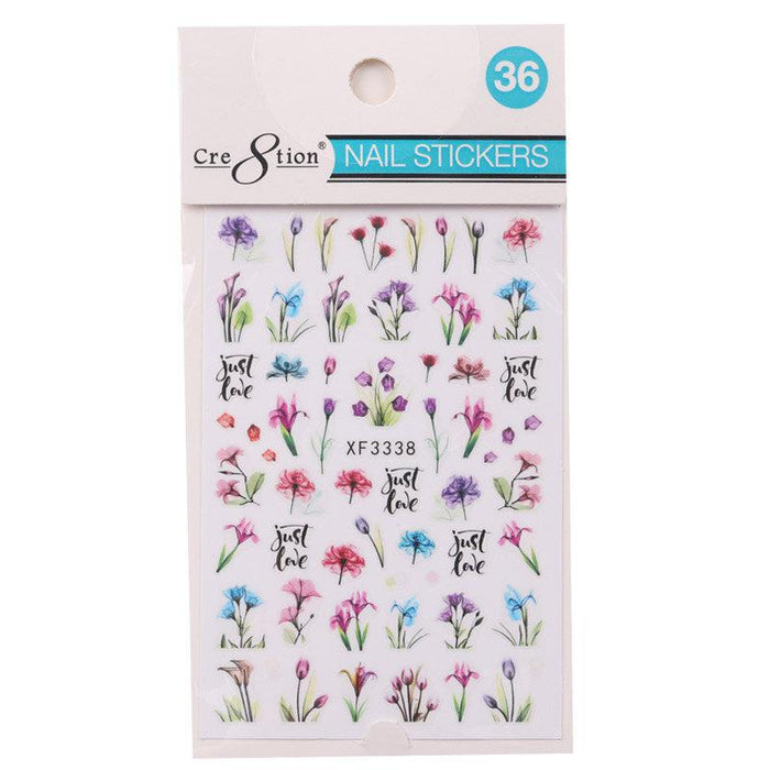 Cre8tion Nail Art Sticker Flower - Juego completo de 26 estilos