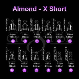 Cre8tion Special Shape Tip Almond Clear - Extra Short