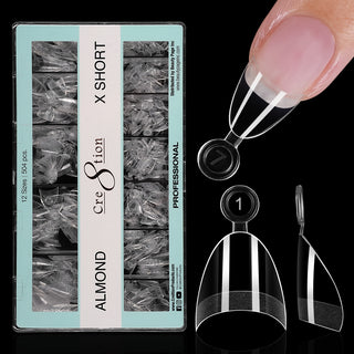 Cre8tion Special Shape Tip Almond Clear - Extra Short