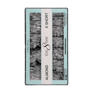 Cre8tion Special Shape Tip Almond Clear - Extra Short