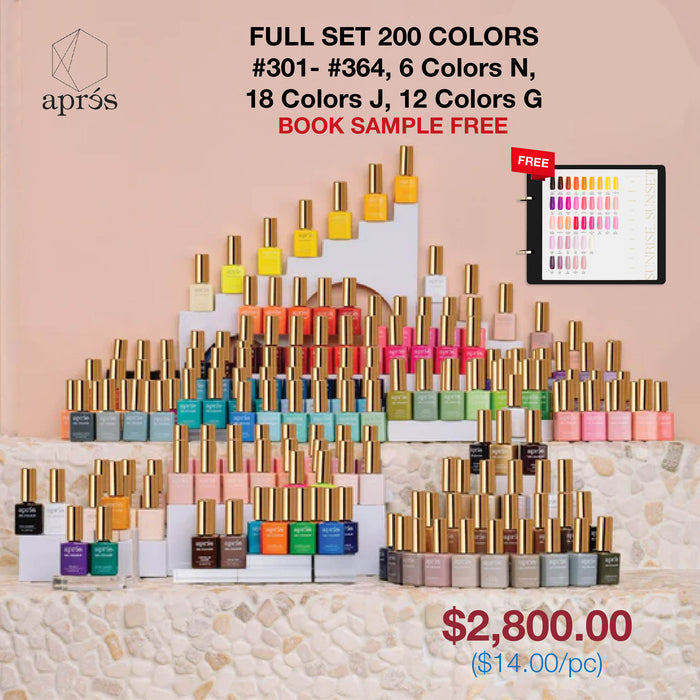 Apres Full Set - Gel Couleur Bundle 200 colors w/ Book Sample Free