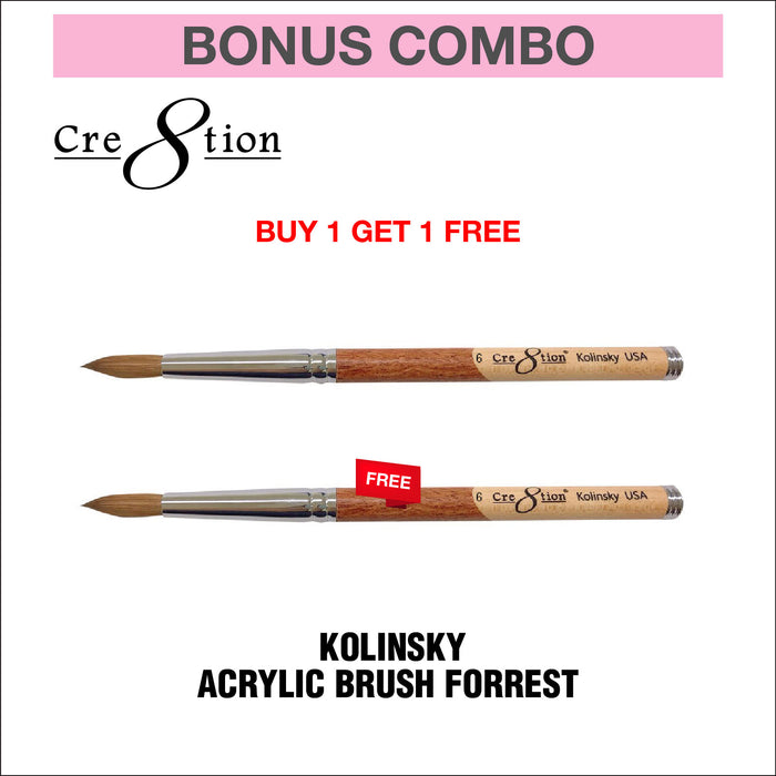 (BOGO) Cre8tion Kolinsky Acrylic Brush Forrest - Add 1, Get 1 Free
