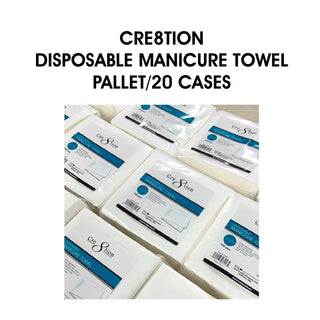 Cre8tion Disposable Manicure Plain Towel 40x40cm - Pallet of 20 Cases
