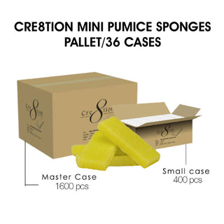 Cre8tion Mini Disposable Pumice Sponges 400 pcs - Pallet of 36 cases