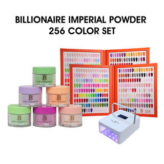 Billionaire Imperial Dip Powder - Full set 256 Colors w/ 2 Color Books & 1 Cre8tion Professional Cordless Lamps — Billiona...