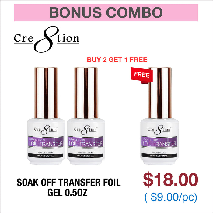 (Bonus Combo) Cre8tion Gel Transfer Foil - Buy 2 Get 1 Free