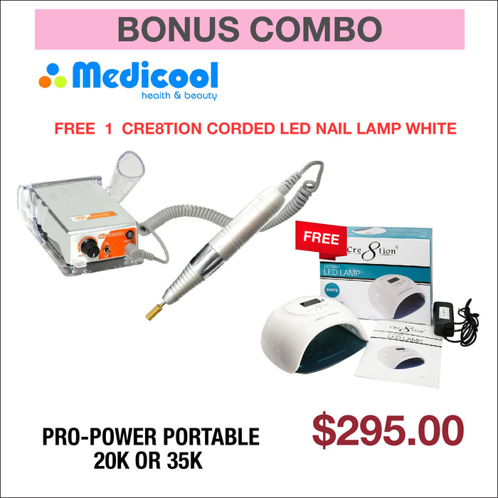(Bonus Combo) Medicool Pro-Power Portable - 20k or 35k - Buy 1 Get 1 Cre8tion Corded Led Lamp Free